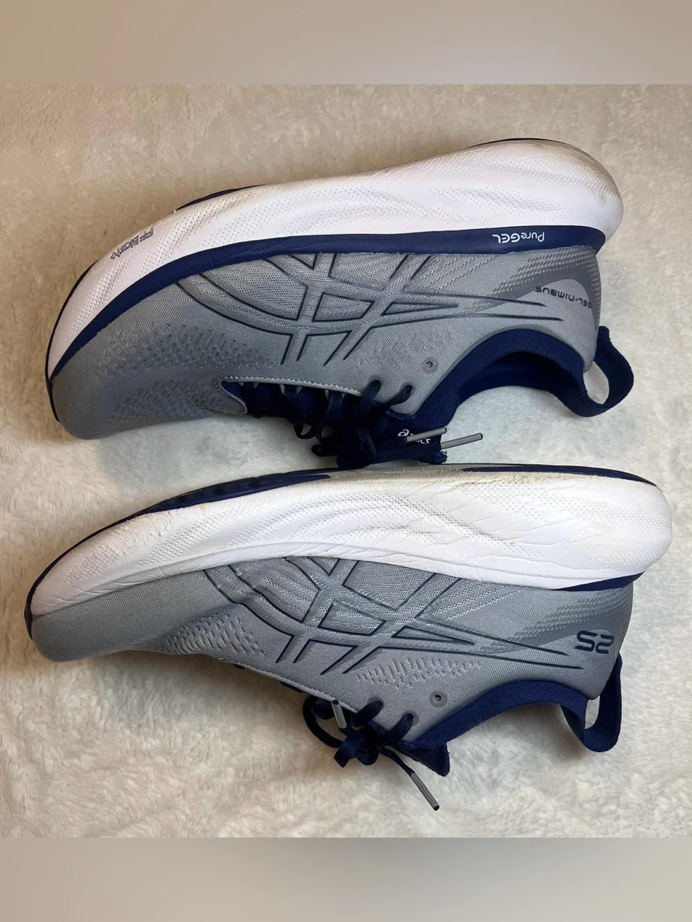ASICS Men’s Running Shoes - Light Gray & Navy Blue
